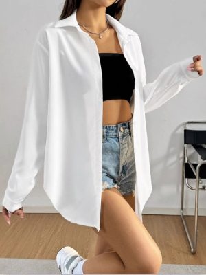 Comfortable Long Sleeve Button Shirt for Women