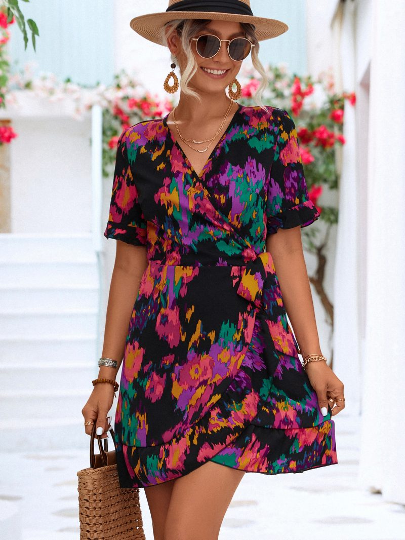 Spring Summer Ruffled Stomach Slimming Blanket Dress - Image 4