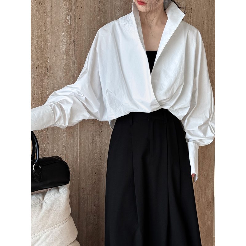 Commuter Style Elegant V-Neck Shirt Blouse - Image 3