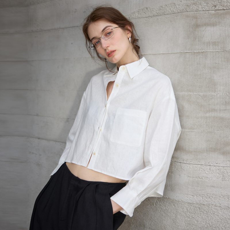 Women’s Linen Short Shirt Summer Office Wear - Image 4
