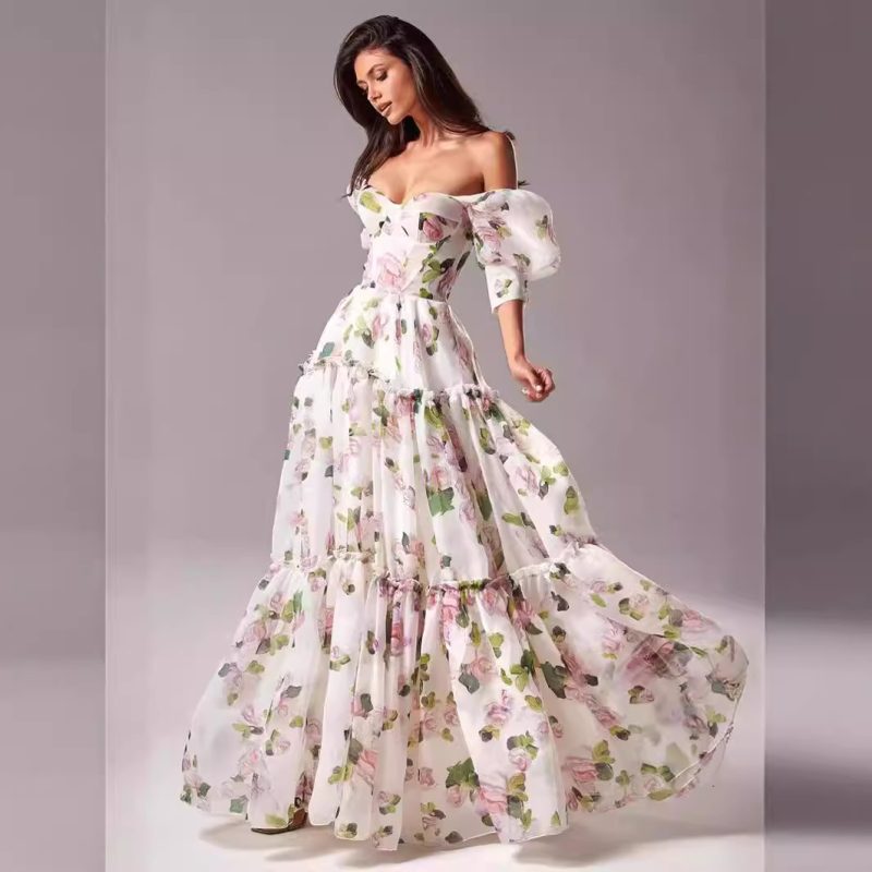 Dreamy Organza Off-Shoulder Evening Dress Women - Image 3