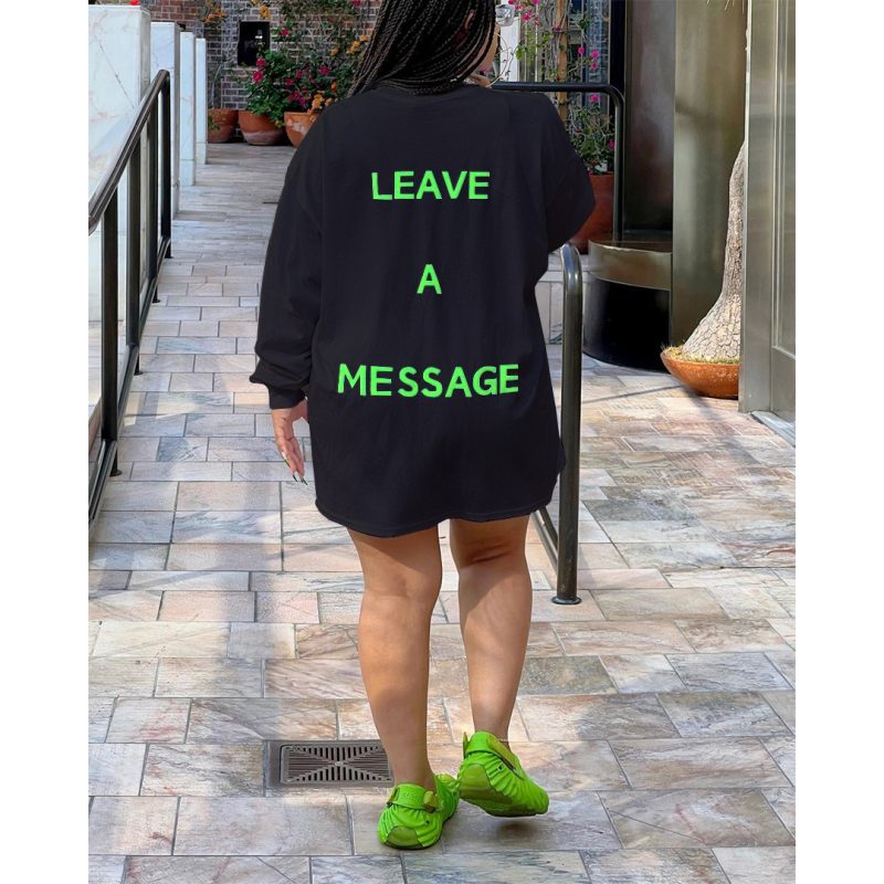 Casual Double Sided Graphic T-Shirt Dress - Image 4