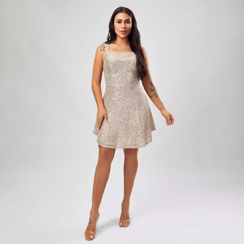 High Grade Luxury Sequin Mini Slip Dress