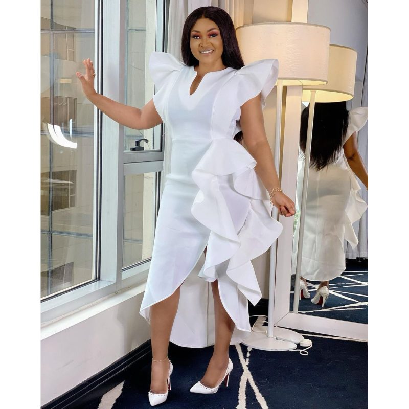 Plus Size Asymmetric Slit Banquet Dress