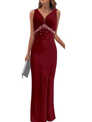 Elegant French Sleeveless Maxi Dress for Women