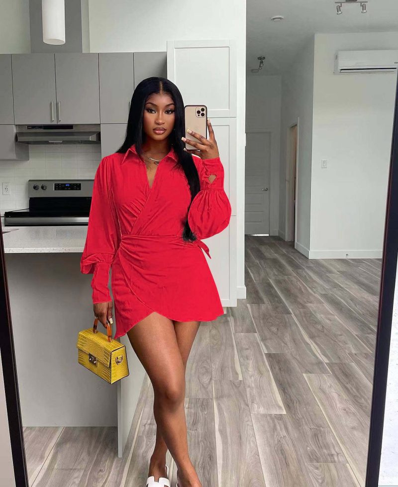 Women’s Solid Shirt Dress Casual Everyday Wear - Image 2