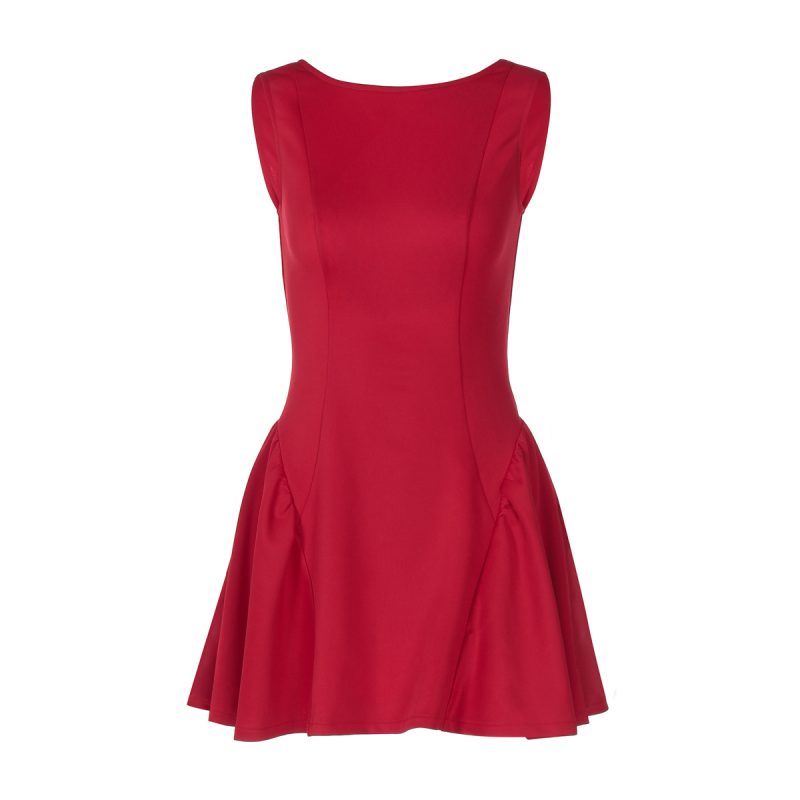 Spring Solid Sleeveless Backless Slim Short Dress - Image 4