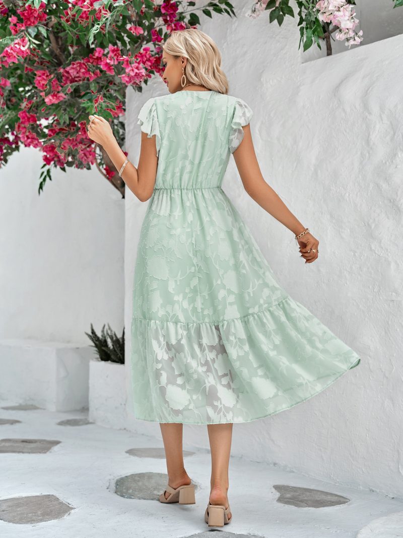 Casual V-Neck Floral Sleeveless Maxi Dress - Image 4