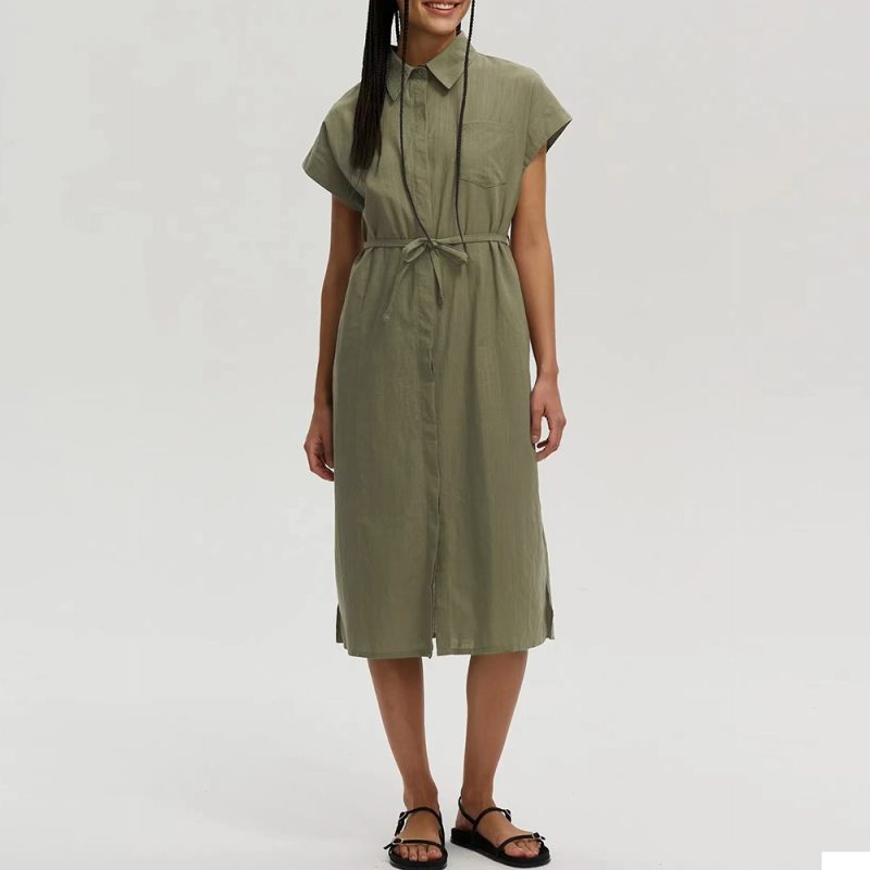 Women’s Casual Waist Defined Shirt Dress