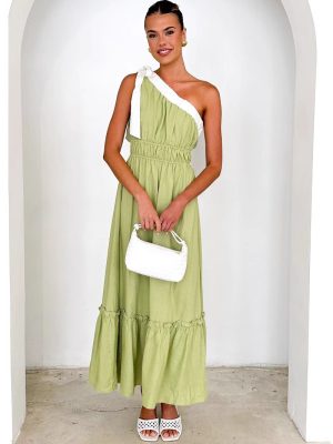 Casual Solid Color Lace-Up Summer Dress