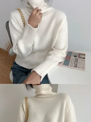 Women’s Vintage High Neck Knit Sweater
