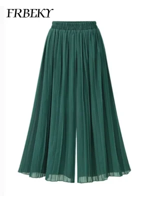 Women’s High-Waist Chiffon Wide-Leg Pants