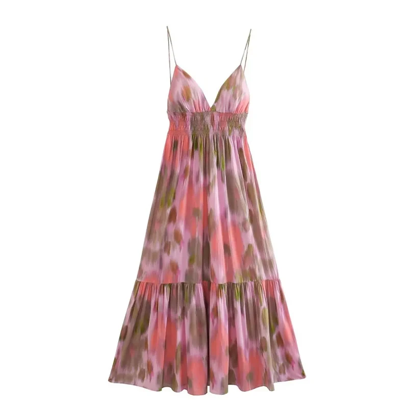 Women’s Vintage Print Midi Dress - Image 4