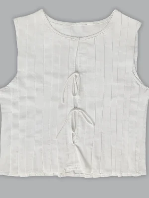 Women’s Summer Bow Tie Cotton Linen Blouse