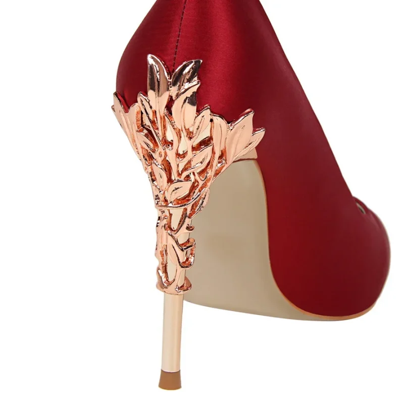Elegant Satin Wedding Heels 10cm Catwalk Style Pumps - Image 5
