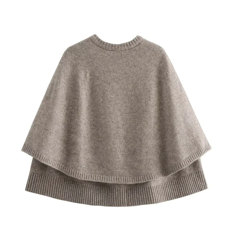 Elegant O-Neck Cloak Sweater - Image 2