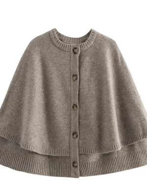 Elegant O-Neck Cloak Sweater