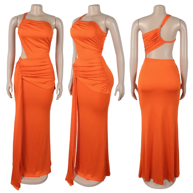 Green One Shoulder Maxi Dress Women 2025 - Image 6
