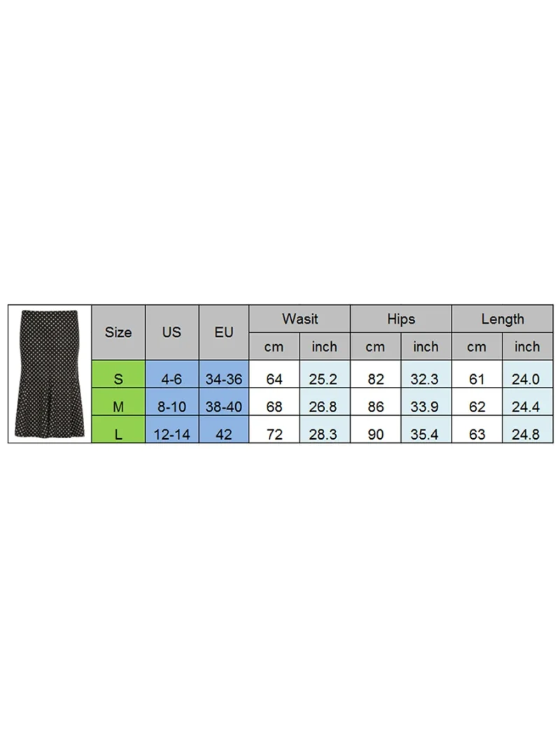 Dot Print Midi Skirt Low Waist Casual Spring Summer Style - Image 7