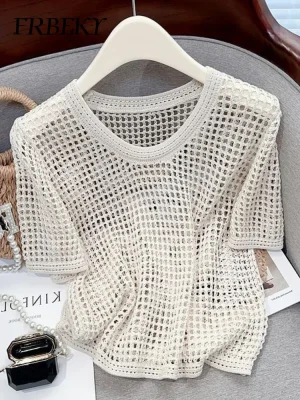 Summer Hollow Knit Sweater Korean Style