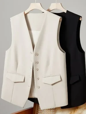 Women’s Spring Solid Suit Vest Korean Style