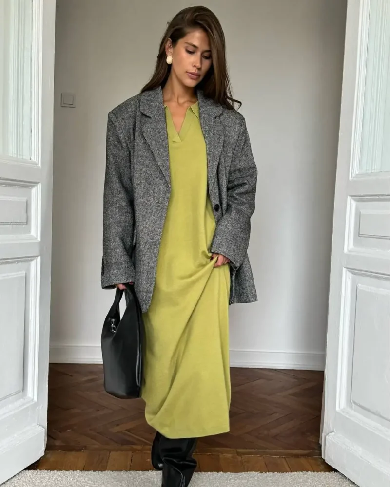 Elegant Knitted Sweater Dress Women Autumn 2025 - Image 2