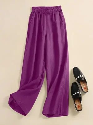 Women’s Cotton Linen Wide-Leg Summer Pants