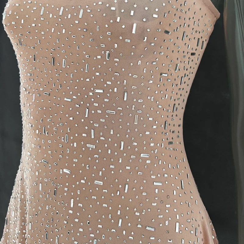 Shiny Sequin Mini Dress Backless Sleeveless Party Style - Image 6