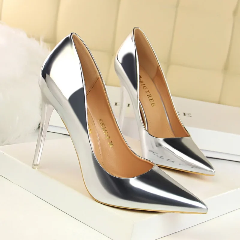 Women’s Metallic Heels Silver Gold