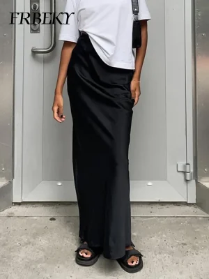 Elegant Satin Fishtail Skirt Autumn Fashion