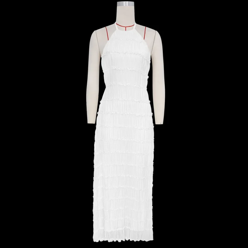 Backless Halter Maxi Sundress - Image 6