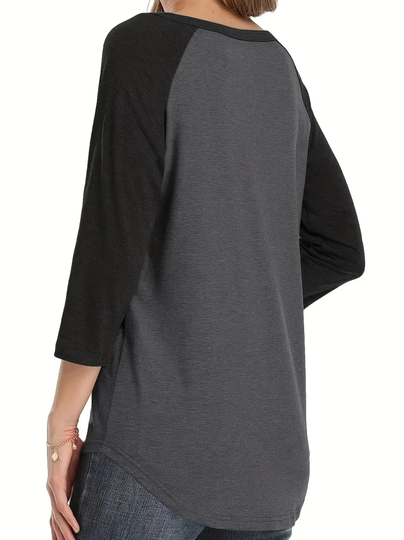 Chic Color Block Casual Top for Plus Size - Image 4