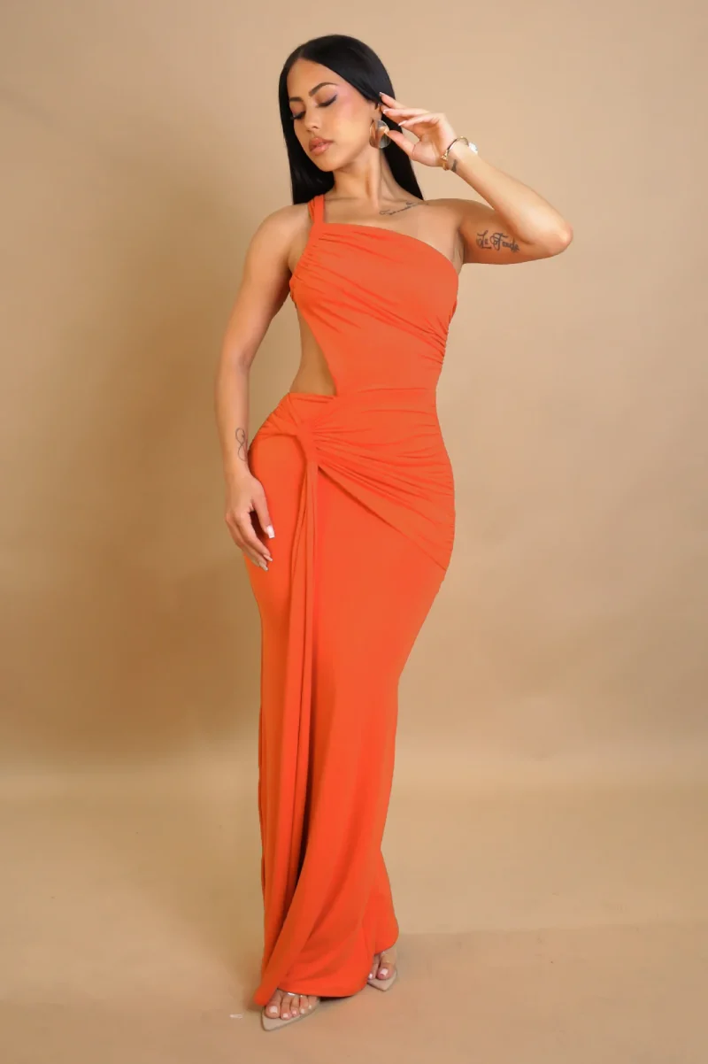 Green One Shoulder Maxi Dress Women 2025 - Image 4