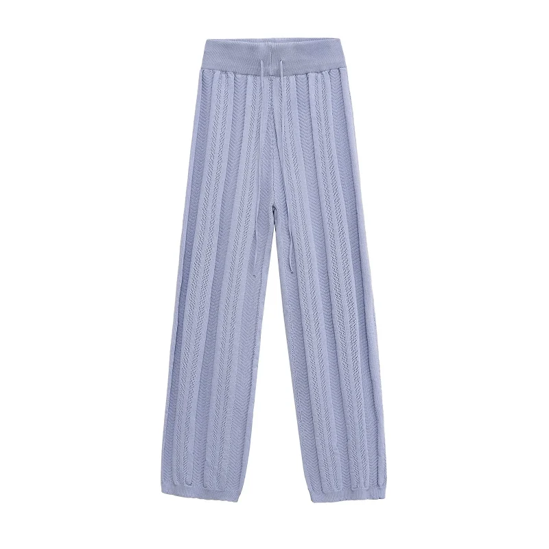 Casual Hollow Out Knit Suit for Women - Image 6