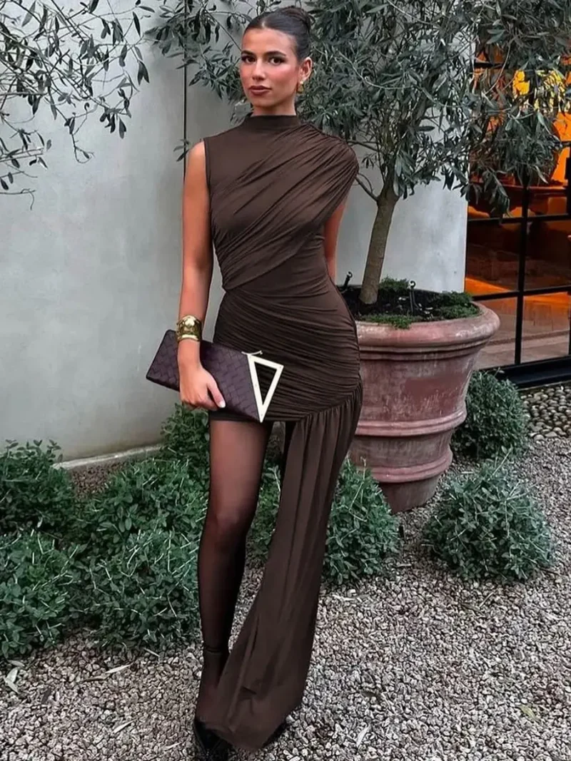 Women’s Striped Sleeveless Shirt Dress - Image 3