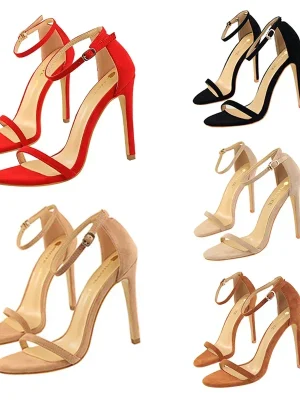 Women’s Suede Gladiator Heels 8cm 11cm