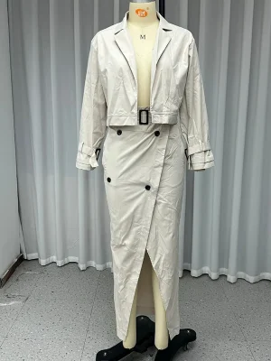 Women’s Autumn Top and Slit Skirt Set