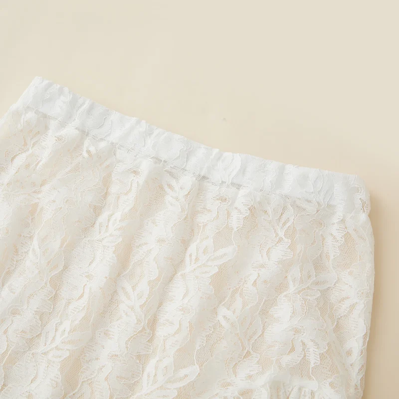 Floral Lace Ruffle Midi Skirt Asymmetrical Summer Style - Image 5
