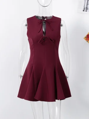 Sleeveless Cinched Waist Dress
