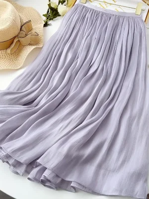 Women’s Summer Pleated A-Line Skirt
