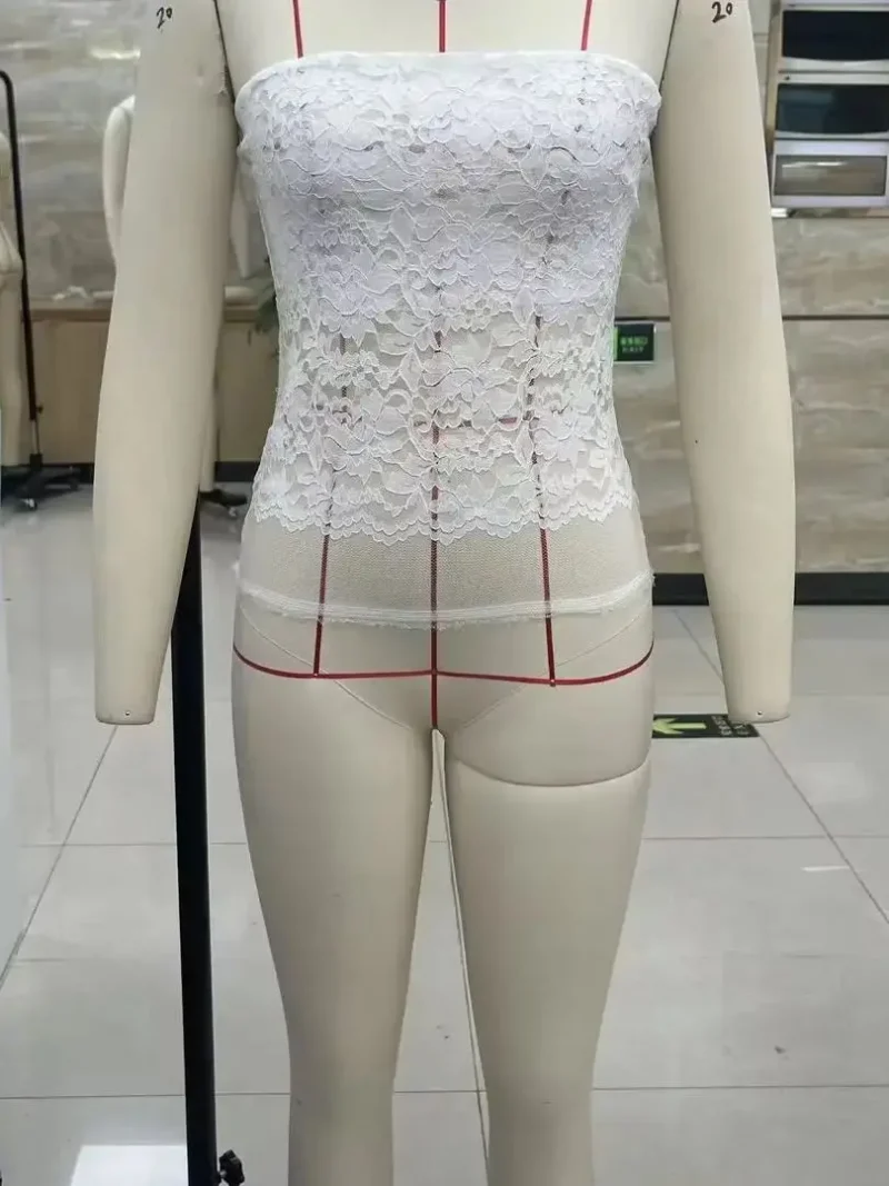 Crop Top Floral See Through Off Shoulder Sleeveless - Image 6