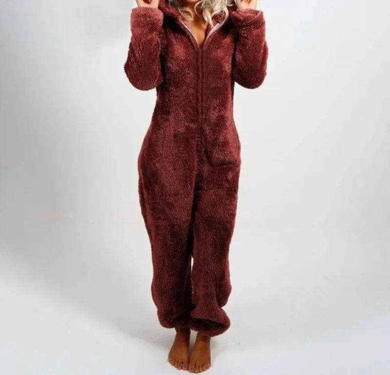 Women’s Hooded Thick Full-Length Jumpsuit - Image 5