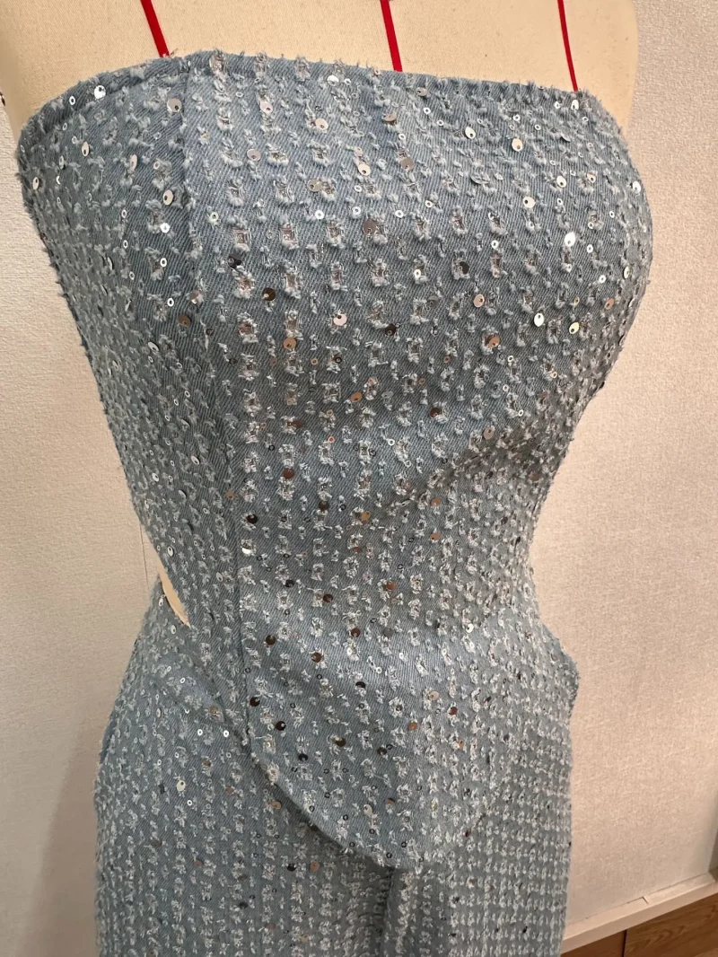 Strapless Crop Top and Wide Leg Pants Set - Image 6