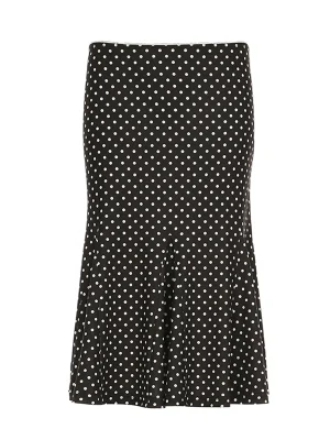 Dot Print Midi Skirt Low Waist Casual Spring Summer Style