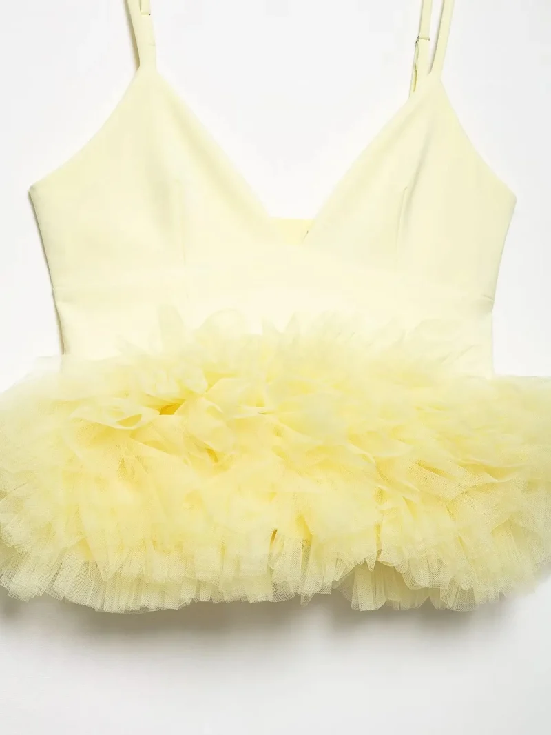 Lace Tiered Camisole V-Neck Backless Summer Top - Image 5