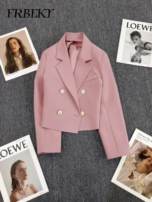 Women’s Short Solid Blazer Jacket