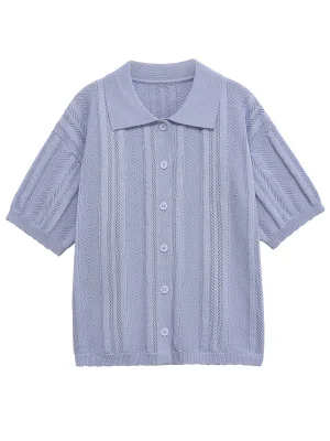 Casual Hollow Out Knit Suit for Women