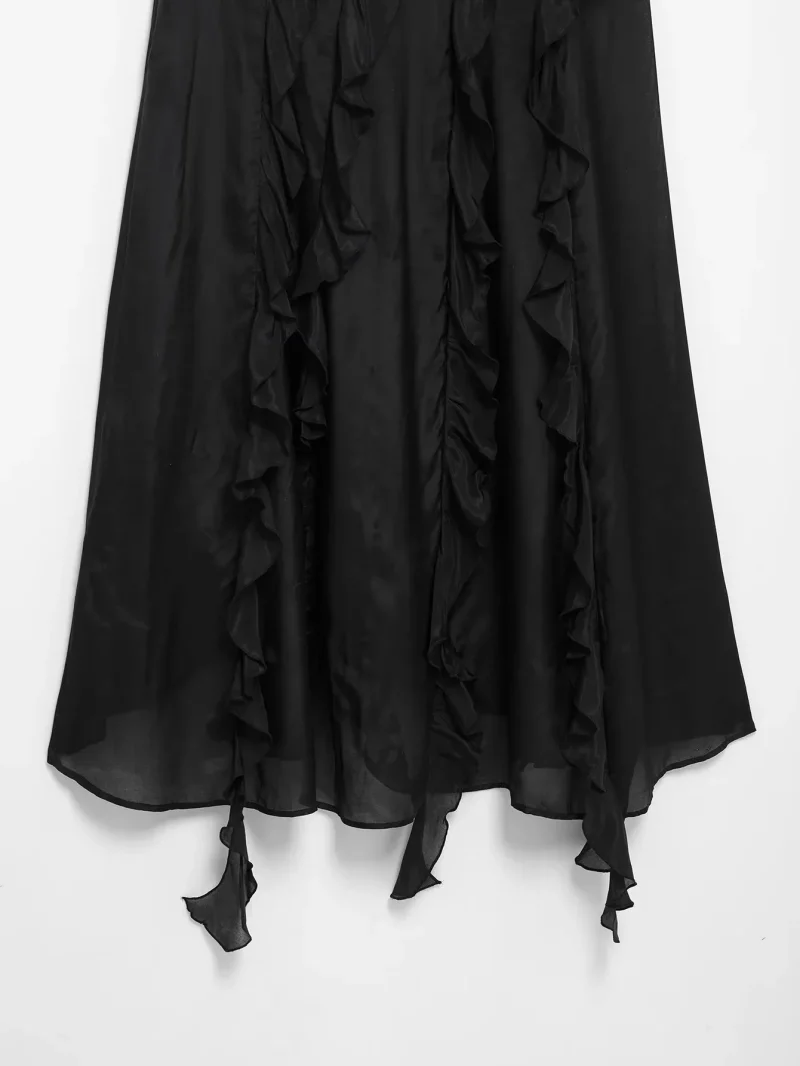 Sleeveless V Neck A-line Dress for Women - Image 6
