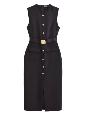Slim Sleeveless Office Dress