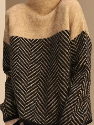 Women’s Vintage Colorblock Knit Sweater